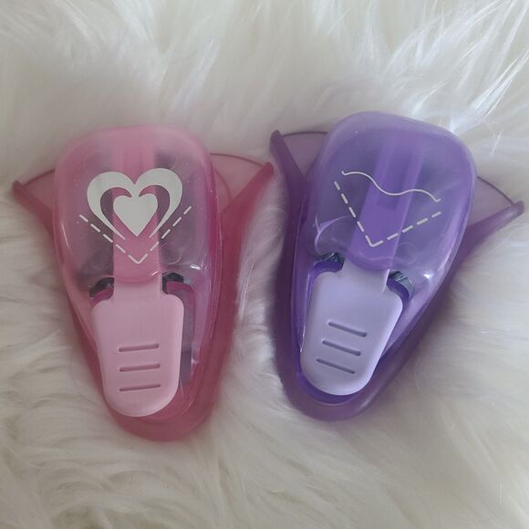 EK Success Decorative Lines Corner Paper Punch Heart Border Lot Of 2 Large - Picture 1 of 4